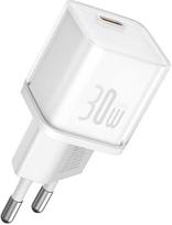 Baseus GaN5S sieninis įkroviklis 1xUSB-C, 30W, Baltas (White)