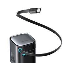 usb 65w charger - Joyroom JR-TCL02 65W USB-A USB-C GaN įkroviklis su integruotu USB-C laidu - Juodas (Black) - 10 nuotrauka