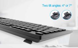 wireless keyboard - Gembird KBS-WPS-02 set, 2.4G+BT, US layout, Black (Juodas) - 2 nuotrauka
