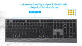 wireless keyboard - Gembird KBS-WPS-02 set, 2.4G+BT, US layout, Black (Juodas) - 3 nuotrauka