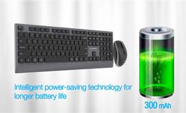 wireless keyboard - Gembird KBS-WPS-02 set, 2.4G+BT, US layout, Black (Juodas) - 4 nuotrauka