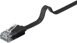 utp kabelis 20m - goobay Patch cable Cat6 U/UTP flat juodas 20,0m - 2 nuotrauka