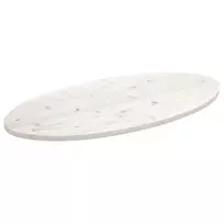Stalviršis, baltas, 110x55x2,5cm, pušies masyvas, ovalus