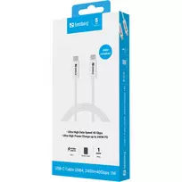 usb4 kabelis 240w - SANDBERG USB-C>C USB4 240W 40Gbps 1M | 136-56 - 2 nuotrauka
