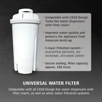 vandens filtras water - Caso Replacement Water Filter for Turbo Hot Water Dispensers, 6 vnt. ,  Baltas (White) - 7 nuotrauka