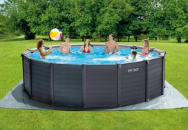smelio filtras baseinui intex - Intex Graphite Panel Pool 986011, pilkas, 478 x 124 cm, 16805 l - 2 nuotrauka