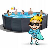 smelio filtras baseinui intex - Intex Graphite Panel Pool 986011, pilkas, 478 x 124 cm, 16805 l - 3 nuotrauka