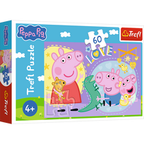 peppa pig puzzle - Trefl Peppa Pig Happy Piggy 17414, 60 det. - 3 nuotrauka