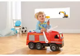zaisline masina - LENA GIGA TRUCK gaisrinė mašina Actros, raudona (Red) - 2 nuotrauka