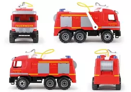 zaisline masina - LENA GIGA TRUCK gaisrinė mašina Actros, raudona (Red) - 4 nuotrauka