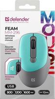silent mouse - Defender FEAM MM-296 RF Silent Mėtinė (Mint) - 3 nuotrauka