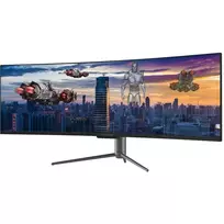 monitorius 5120 x 1440 - LC-Power LC-M49-DQHD-120-C-Q 49", QLED, Juodas (Black) - 7 nuotrauka