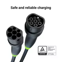 ikrovimo kabelis type 2 - Green Cell GC Snap Type 2 EV įkrovimo kabelis 11kW 7m, Juodas (Black) - 5 nuotrauka