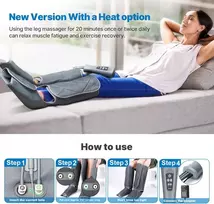 limfodrenazinis - RENPHO Foot & Calf Air Massager su šiluma, pilkas (Gray) - 1 nuotrauka