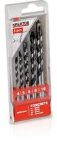 Grąžtų komplektas, betonui Kreator KRT012401 KRT012401, mūrui, sraigtinis, cilindrinis, 4 mm x 12 cm