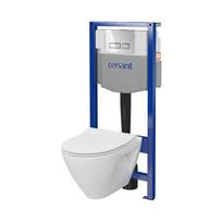 potinkinis wc komplektas remas klozetas - CERSANIT Mille pakabinamo klozeto komplektas su potinkiniu rėmu ir lėtaeigių dangčiu - 2 nuotrauka