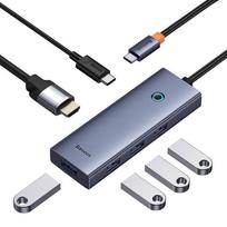 baseus hdmi - Baseus HDMI + 4xUSB3.0 + USB-C PD/USB-C 100W - 3 nuotrauka