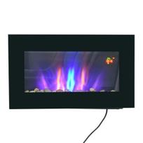 elektrinis zidinys - HOMCOM Elektrinis židinys su LED liepsnos efektu, 1000/2000 W, Juodas (Black) - 2 nuotrauka