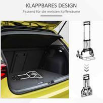 laiptu kopiklis - DURHAND Laiptų kopiklio vežimėlis, sulankstomas, sidabrinis (Silver) - 5 nuotrauka