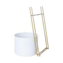 geliu stovas baltas - Gėlių stovas Home4You DEIA WHITE S, 19,5x18xH37cm, Balta/Auksinė (White/Gold) - 2 nuotrauka