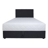lova 120 x 200 cm ciuziniu su grotelemis - Lova Home4you Leiko, 120 x 200 cm, juoda, su čiužiniu, su grotelėmis - 2 nuotrauka