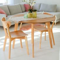valgomojo komplektas su apvaliu stalu - Valgomojo komplektas Home4you Roxby, ąžuolo (Oak) su 4 kėdėmis - 2 nuotrauka
