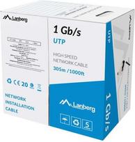 laidas kabelis 6mm - LANBERG LCU6-10CC-0305-BK UTP kabelis 1Gb/s 305m CCA Juodas (Black) - 2 nuotrauka