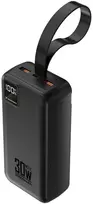 power bank 30000mah - Wozinsky W8-W, 30000mAh, 30W, 2xUSB-A + USB-C, su žibintuvėliu, juodas (black) - 1 nuotrauka