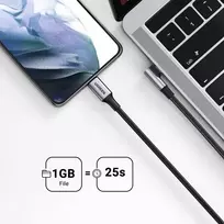 usb c i usb c 2m - UGREEN USB-C į USB-C kampinis kabelis US334 5A PD 100W 2 m Juodas (Black) - 2 nuotrauka