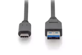 usb 3.2 type c - Digitus AK-300146-010-S USB-C į USB-A kabelis 1m Juodas (Black) - 3 nuotrauka