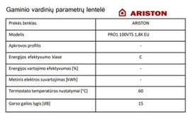 kombinuotas vandens sildytuvas - Ariston PRO R 100l - 3 nuotrauka