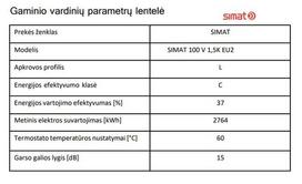 ariston vandens sildytuvas 100l - Simat NTS 100/10 - 3 nuotrauka
