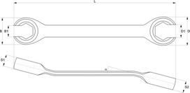 raktas vamzdeliams - Yato YT-0140 Flare Nut Wrench 22x24mm - 2 nuotrauka