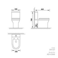 unitazo klozeto dangtis - Unitazas, pastatomas Vento Eland, su dangčiu, 340 mm x 665 mm - 2 nuotrauka