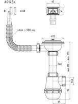 zarnos 40mm - Sifonas plautuvei ANI, 3 1/2, skersmuo 40 mm, 06-2-3-251, su perlaja, kilmės šalis Lietuva - 2 nuotrauka