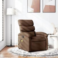 masazo foteliai - Fotelis vidaXL Atlošiamas masažinis krėslas, taupe (Taupe) - 3 nuotrauka
