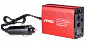 12v inverteris - AMIO Inverteris 150W/300W 12V-230V su 2 USB lizdais - 3 nuotrauka