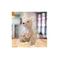 toys su - LEAN Toys Pliušinis kengūros žaislas su jaunikliu, 23 cm - 2 nuotrauka