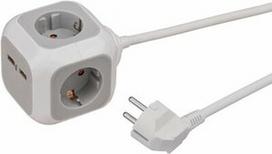 brennenstuhl buitinis ilgintuvas - Brennenstuhl ALEA-Power USB Charger Socket Block 4way 1.4m White - 1 nuotrauka