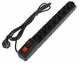 ilgintuvas rite - HSK Data Surge Protector 8 Outlet Black 3 m - 1 nuotrauka