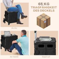 laiptu kopiklis - HOMCOM Sulankstomas pirkinių vežimėlis su laiptų kopikliu, 80 kg, juodas (Black) - 5 nuotrauka