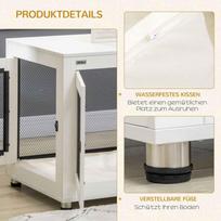 narvas suniui - Pawhut Šuns narvas su stalviršiu ir pagalvėle, 94 x 60 x 71,5 cm, Baltas (White) - 3 nuotrauka