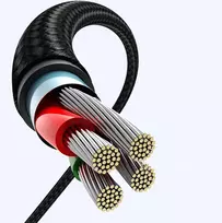 ugreen usb a to c laidas - USB-C to USB-A 2.0 Angled Cable UGREEN US176, 3A, 3m (Juodas) - 3 nuotrauka