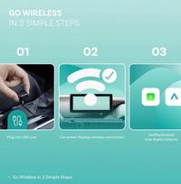 carplay adapteris ottocast - Ottocast Mini Pico Belaidis CarPlay/Android Auto adapteris Juodas (Black) - 5 nuotrauka