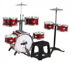 bugnas vaikams - RAMIZ Mega Drums 7 būgnų perkusija vaikams su kėdute ir lazdelėmis - 5 nuotrauka