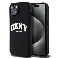 iphone 15 plus magsafe deklas - DKNY Liquid Silicone White Printed Logo MagSafe Case for iPhone 15 Plus / 14 Plus - Black - 1 nuotrauka