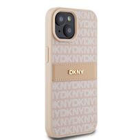 iphone 14 leather case - DKNY Leather Mono Stripe & Metal Logo case for iPhone 15 / 14 / 13 - pink - 4 nuotrauka