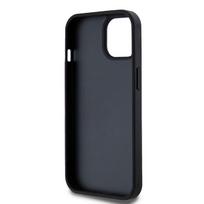 iphone 14 leather case - DKNY Leather Checkered Mono Pattern & Printed Stripes Case for iPhone 15/14/13 - Black - 3 nuotrauka
