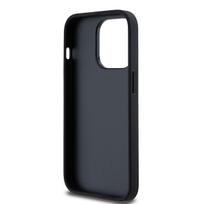 iphone 14 leather case - DKNY Leather Checkered Mono Pattern & Printed Stripes iPhone 14 Pro Case - Black - 3 nuotrauka