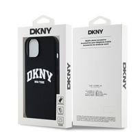 iphone 15 plus magsafe deklas - DKNY Liquid Silicone White Printed Logo MagSafe Case for iPhone 15 Plus / 14 Plus - Black - 2 nuotrauka